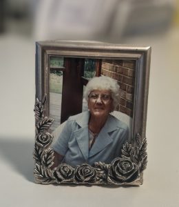The picture of my Grandma on my desk